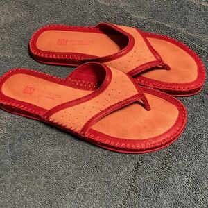 AEROSOLES Red and Beige Sandals